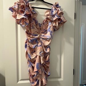 Pretty little thing Ruffled Mini Dress in Pink and Purple